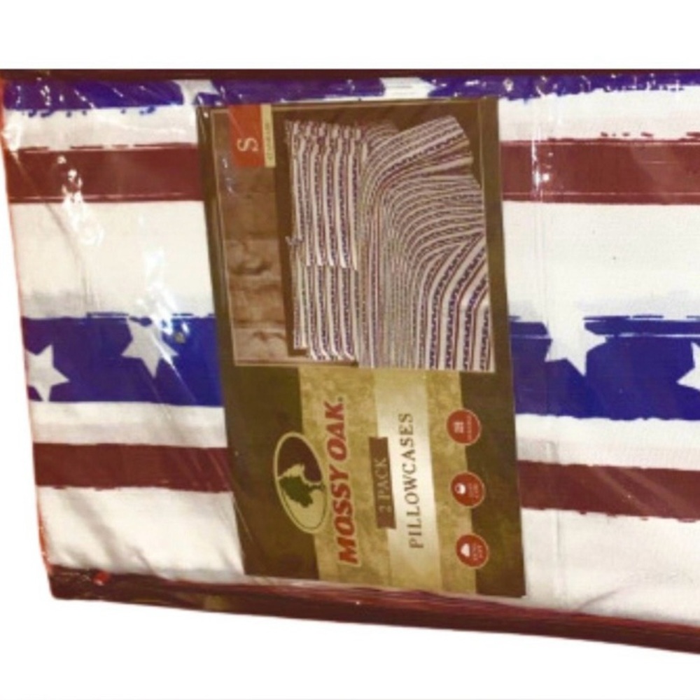 Mossy Oak Stars Stripes Red White Blue Set Of 2 Standard Pillowcases Americana